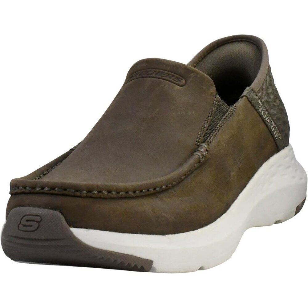 〽️Closed Toe Loafers Sneakers Men's Taupe Leather Slip On Warm Comfortable